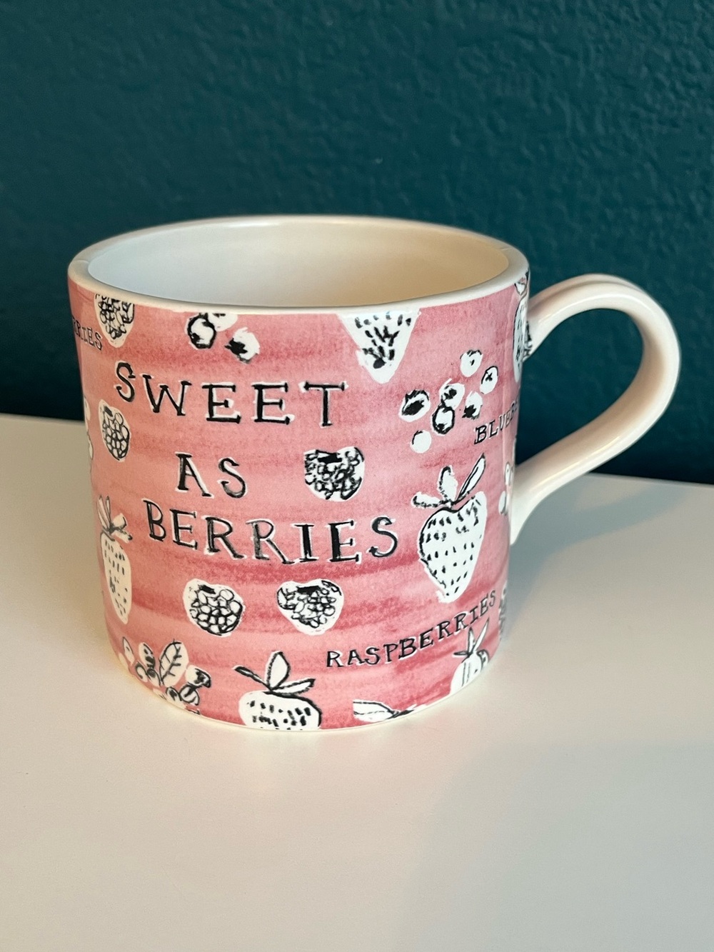 Colorful Sweet as Berries Fruit Artwork Style Coffee Cup Mug by Anthropolgie